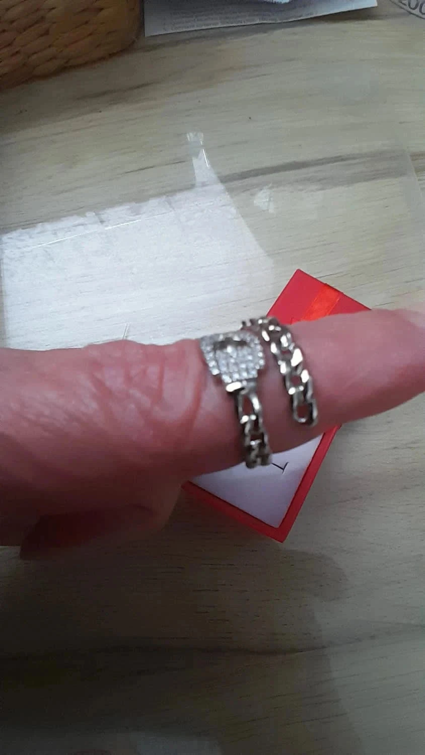 Anel com fivela de cinto, corrente, ajustável, – photo 6